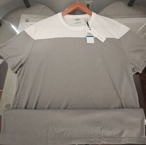 Men's Calvin Klein liquid touch xl t shirt Color Block White Gray